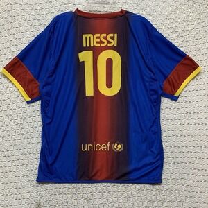 Barcelona Messi #10 Soccer Jersey Barca Shirt Men's Large La Liga Fútbol FIFA‎